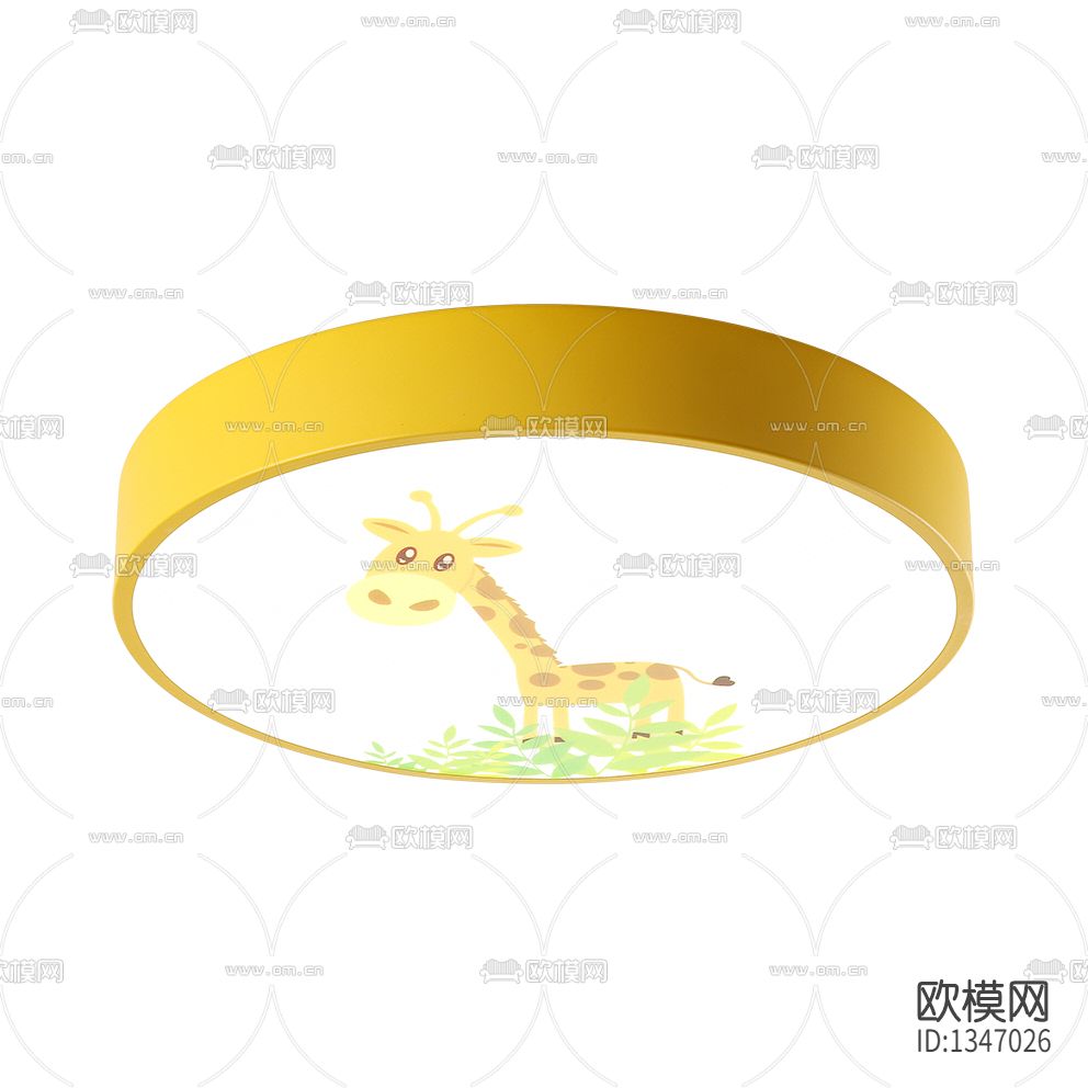 现代简约圆形长颈鹿儿童吸顶灯