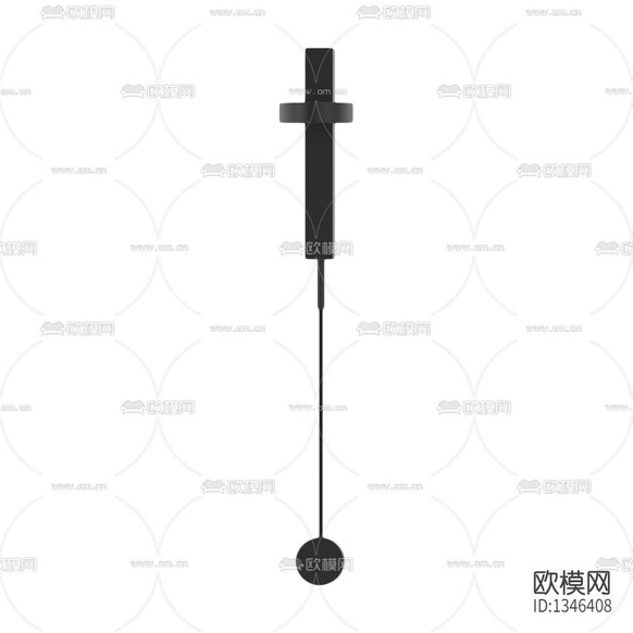 现代极简黑色金属壁灯下载