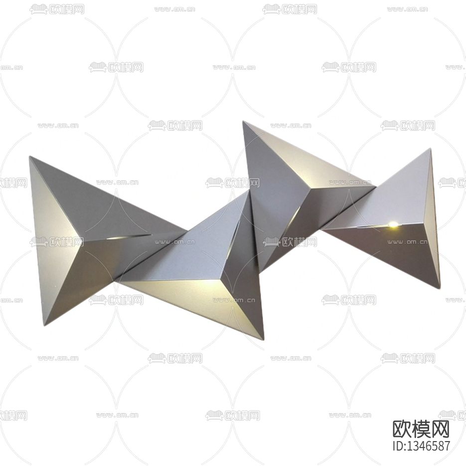 现代极简金属三角体壁灯