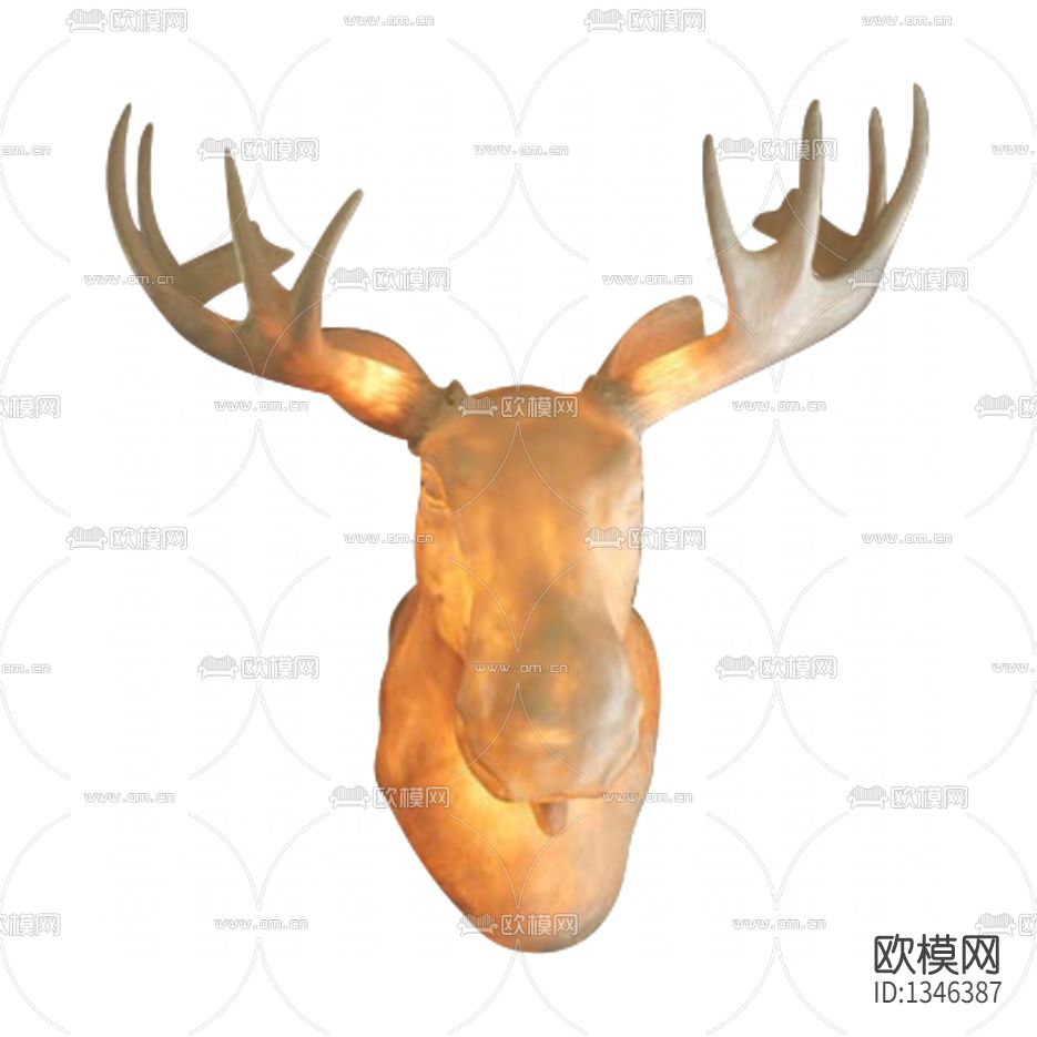 北欧简约塑料鹿头壁灯下载