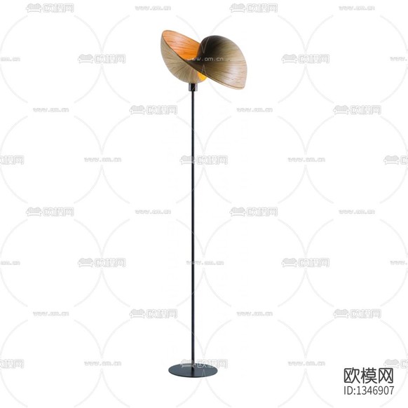 北欧简约创意不规则实木落地灯下载