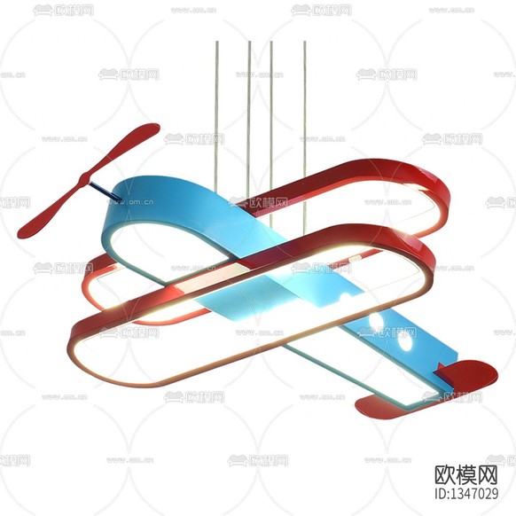 北欧简约金属创意飞机儿童吊灯下载