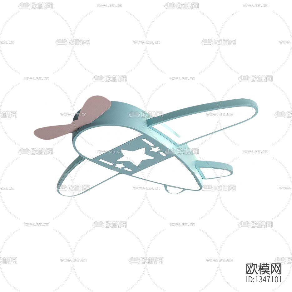 北欧简约卡通飞机儿童吸顶灯下载