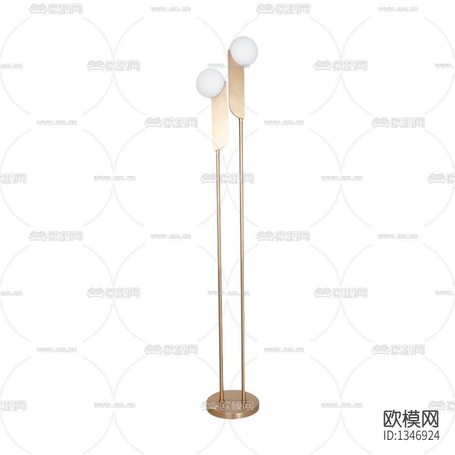 现代极简金色创意金属落地灯下载