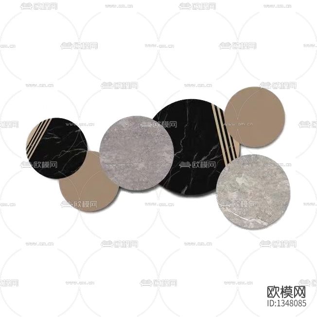 现代轻奢圆形大理石壁饰下载