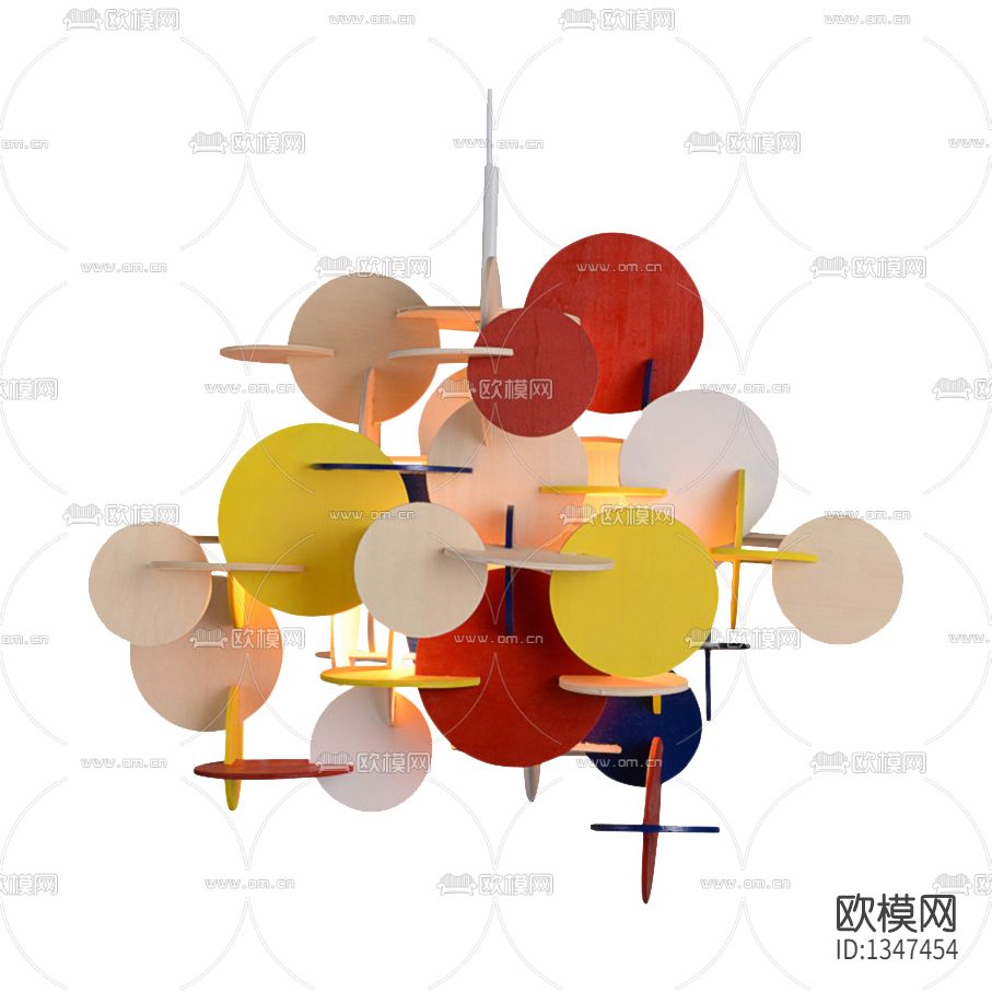 北欧简约创意实木圆形拼接吊灯