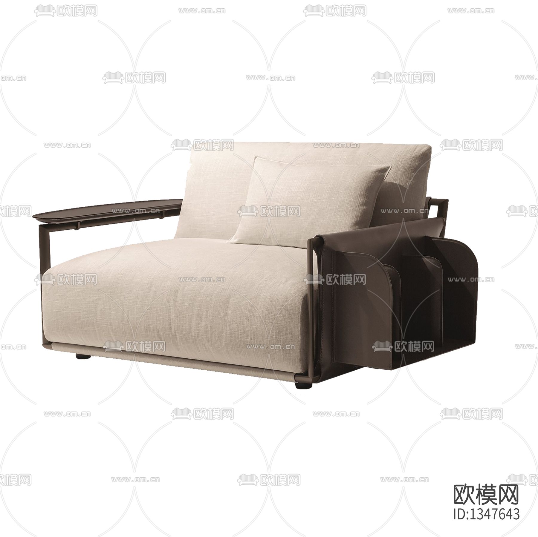 现代轻奢实木布艺单人沙发下载