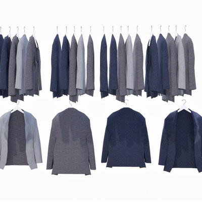  现代衣服西装su模型 