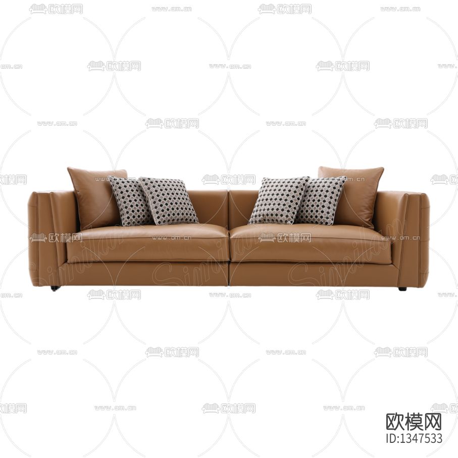 现代简约皮革双人沙发下载