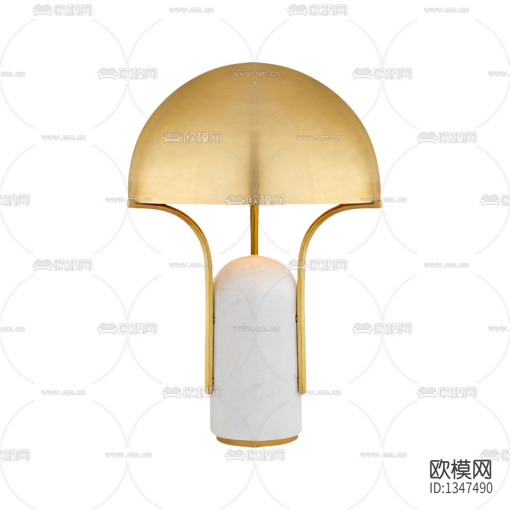 现代轻奢金属大理石台灯下载