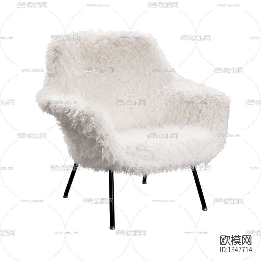 现代简约绒布不锈钢单人沙发下载