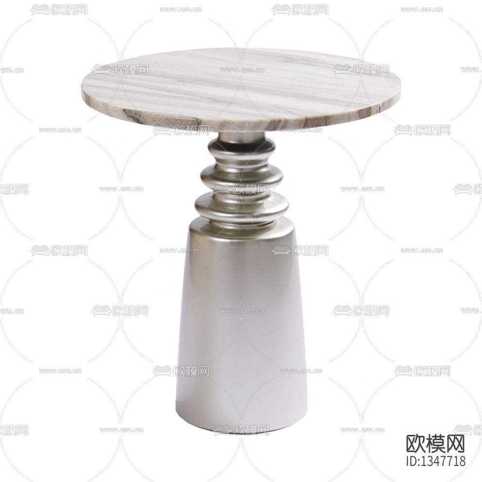 现代轻奢大理石金属圆形边几下载