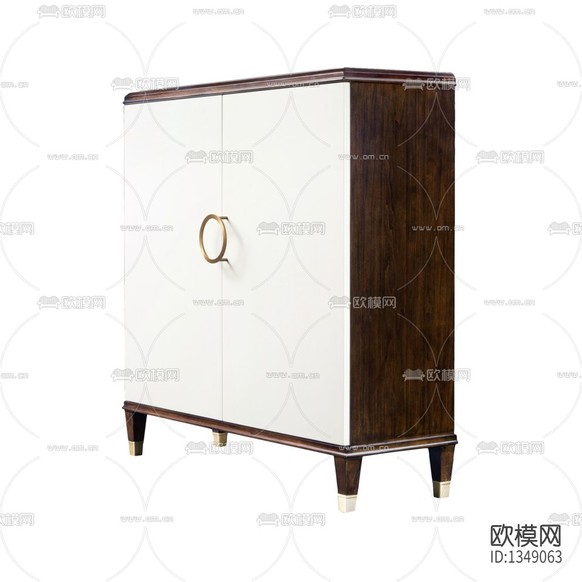 新中式極簡(jiǎn)實(shí)木鞋柜下載(渲染圖2)