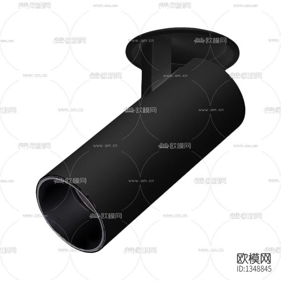 现代简约黑色金属外露射灯下载（渲染图1）