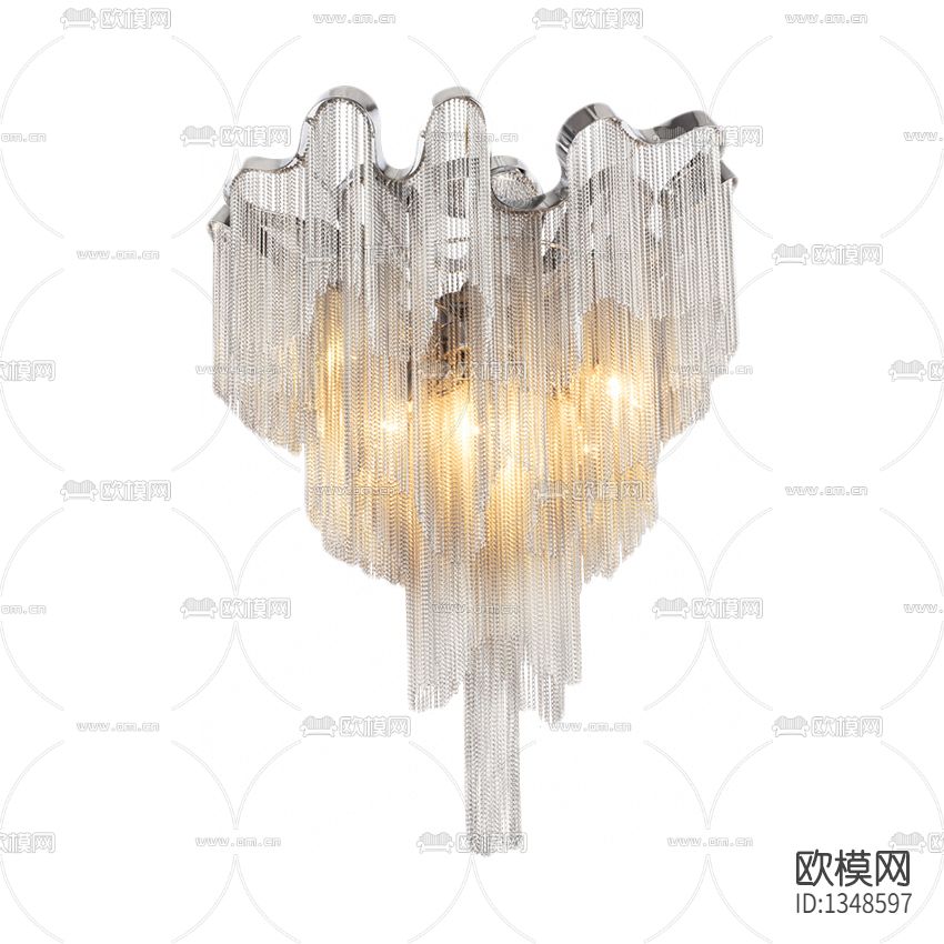 现代轻奢流苏铝链吸顶灯下载