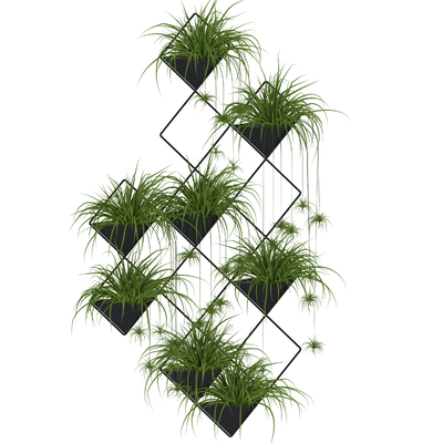  现代绿植植物墙su模型 