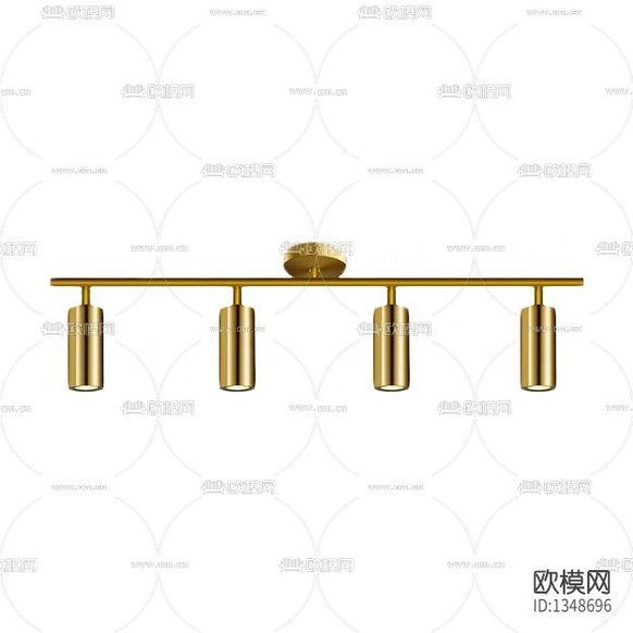 现代轻奢黄铜导轨射灯下载
