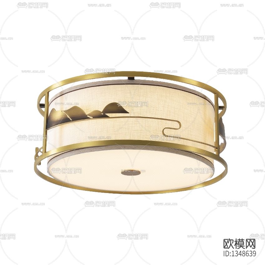 新中式禅意不锈钢假山吸顶灯