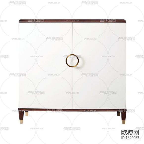 新中式極簡(jiǎn)實(shí)木鞋柜下載(渲染圖1)