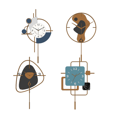  现代金属挂钟su模型 