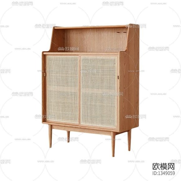 北歐簡(jiǎn)約實(shí)木編織鞋柜下載