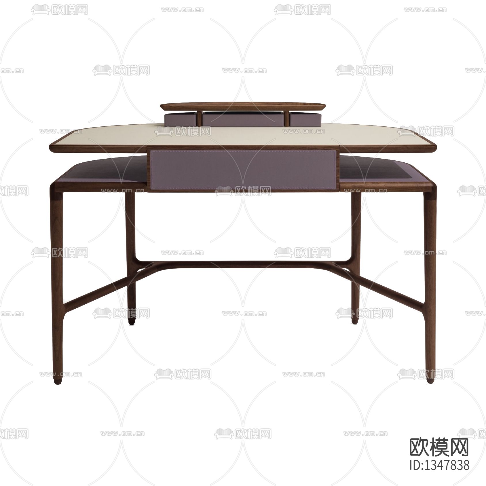 现代简约实木皮革梳妆台