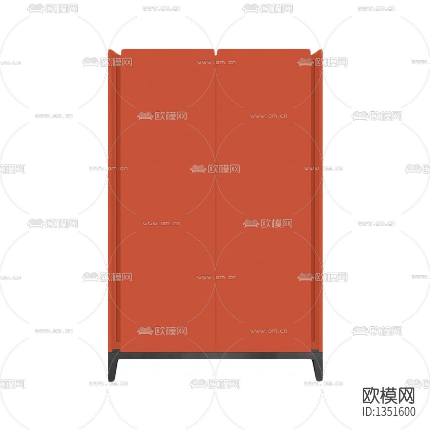 北欧极简橙色实木酒柜