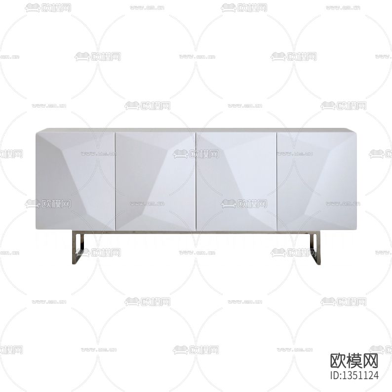 现代极简创意实木不锈钢餐边柜