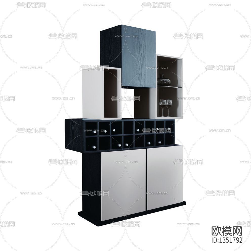 现代简约实木酒柜下载