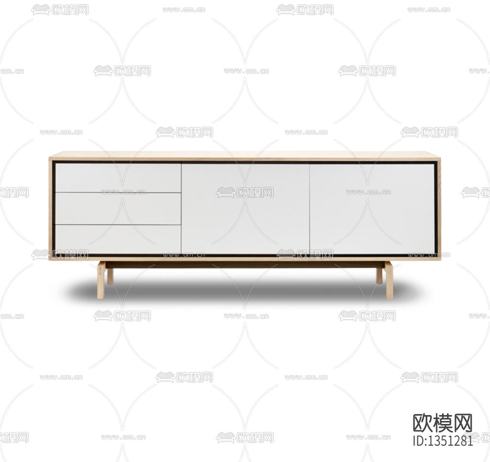 北欧简约实木不锈钢餐边柜