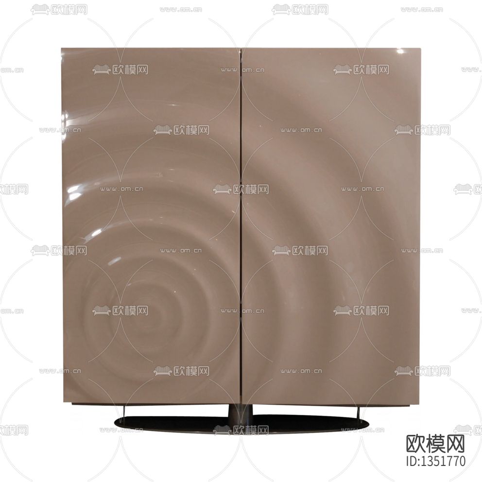 现代简约烤漆波纹实木酒柜