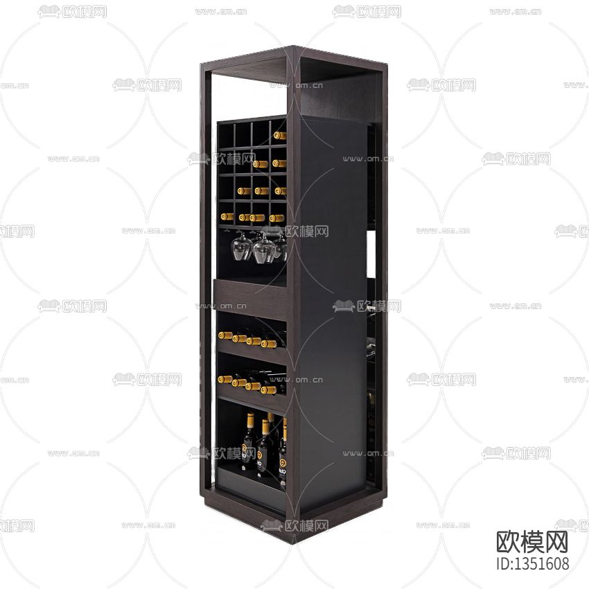现代简约实木酒柜下载（渲染图1）