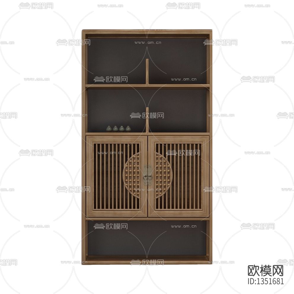 新中式禅意实木酒柜