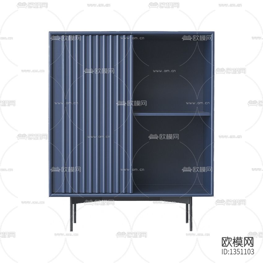 现代极简实木餐边柜