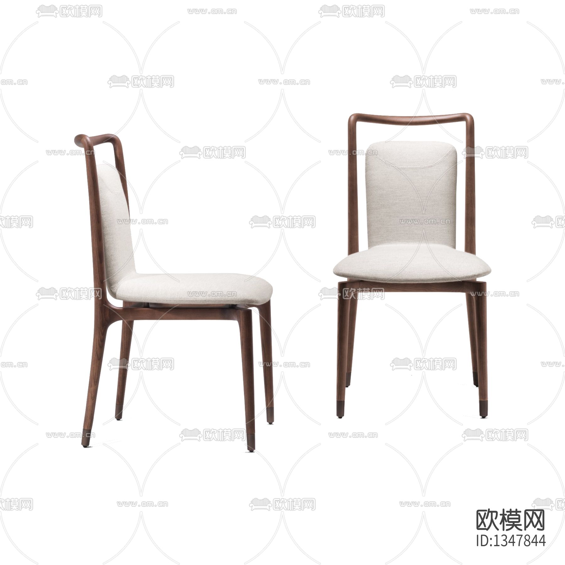 现代简约实木布艺休闲椅下载