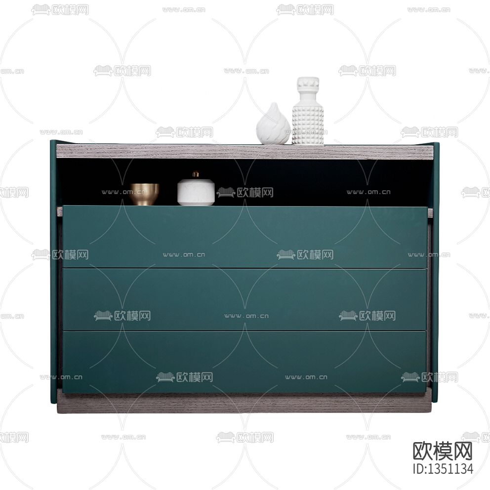 现代轻奢实木餐边柜下载（渲染图3）