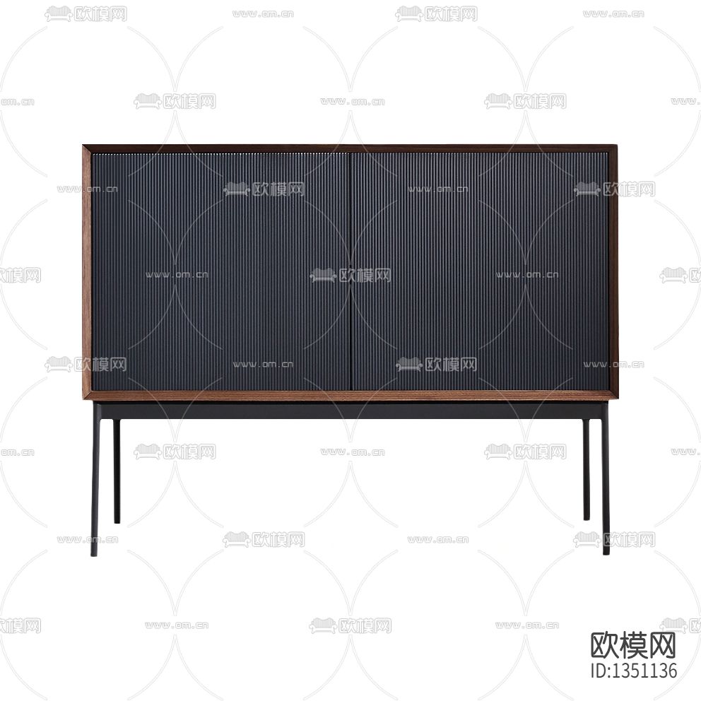 现代轻奢实木不锈钢餐边柜下载（渲染图4）