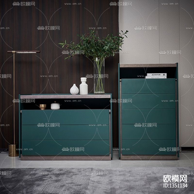 现代轻奢实木餐边柜下载（渲染图1）