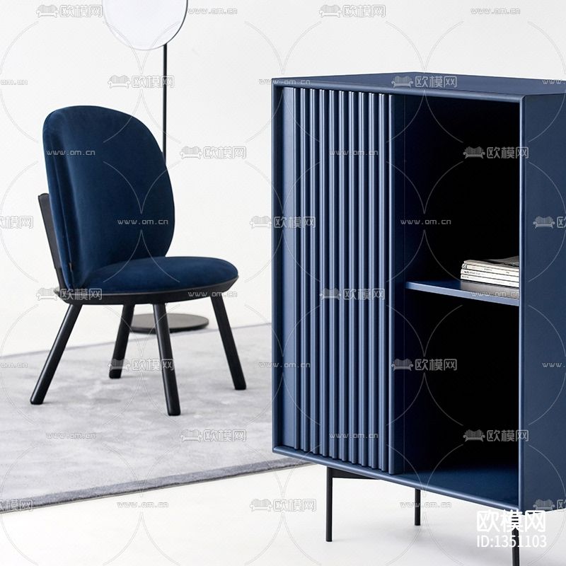 现代极简实木餐边柜