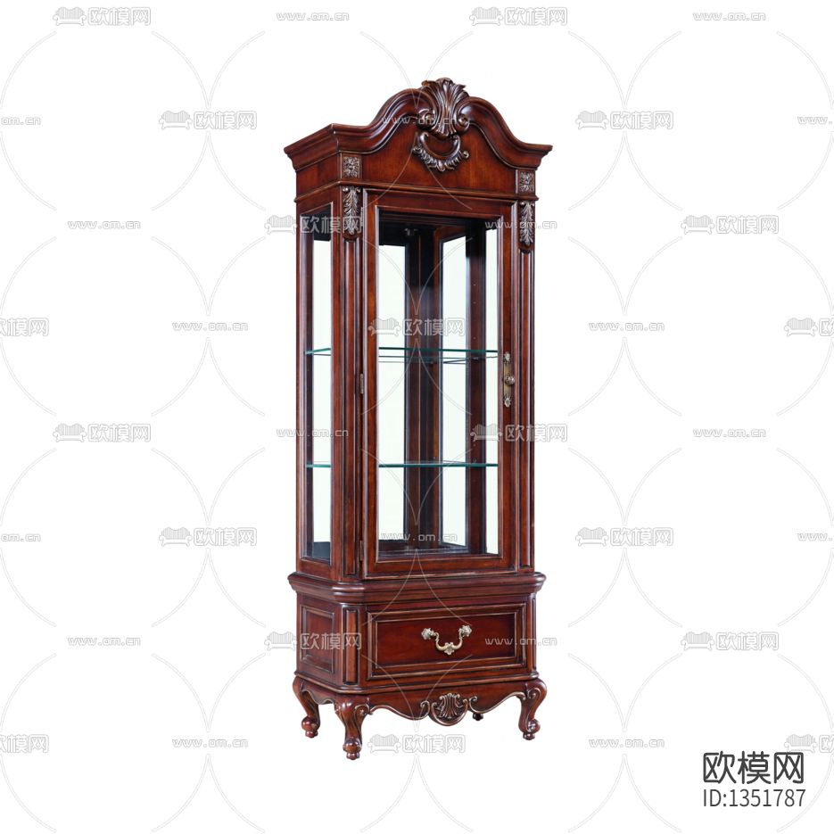 欧式复古实木雕花酒柜