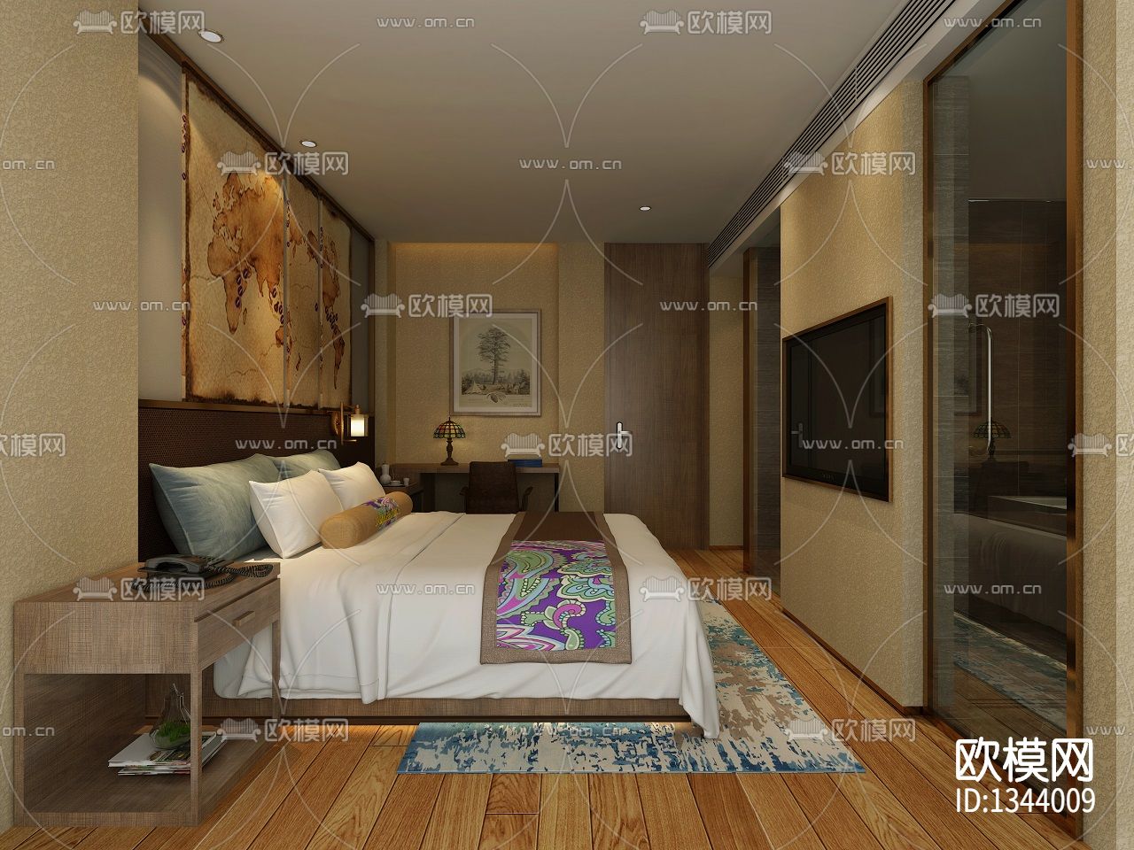 酒店cad施工图下载（渲染图3）