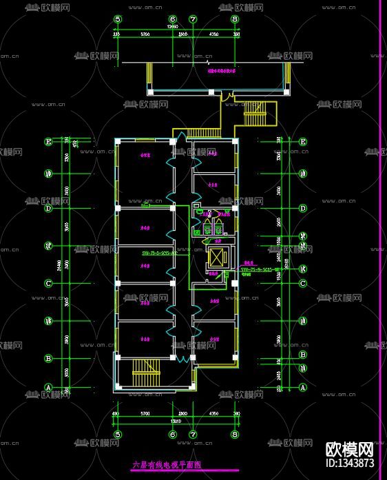 客运站弱电平面cad施工图下载（渲染图4）