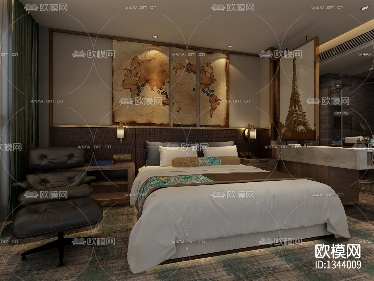 酒店cad施工图下载（渲染图4）