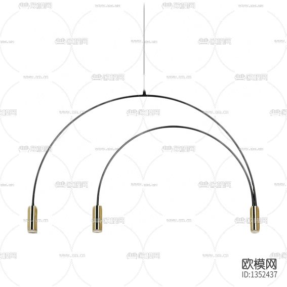 北欧极简创意几何线条不锈钢吊灯