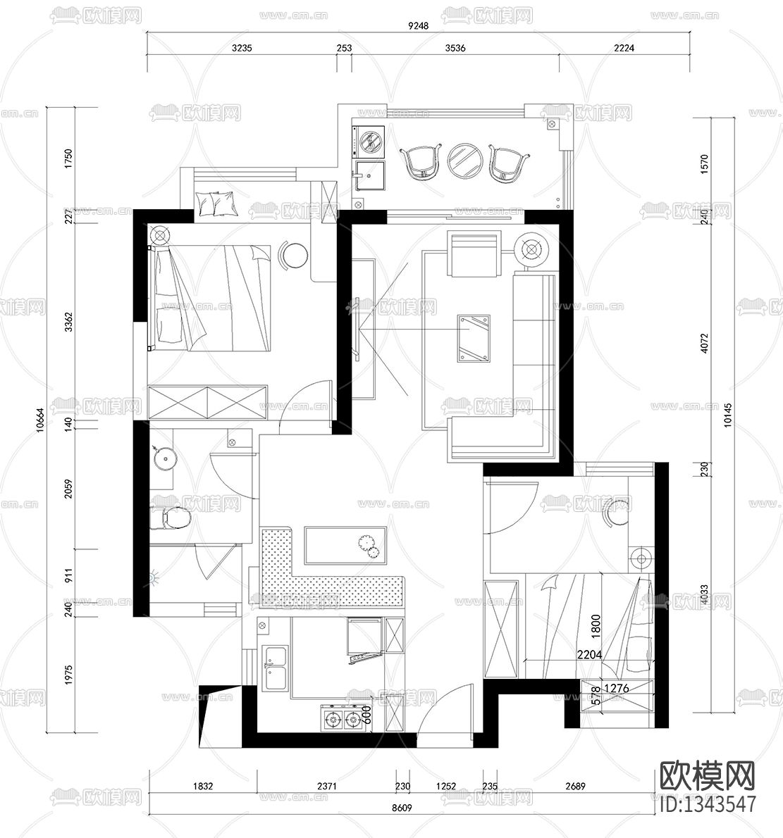 炫彩家装cad施工图下载（渲染图5）