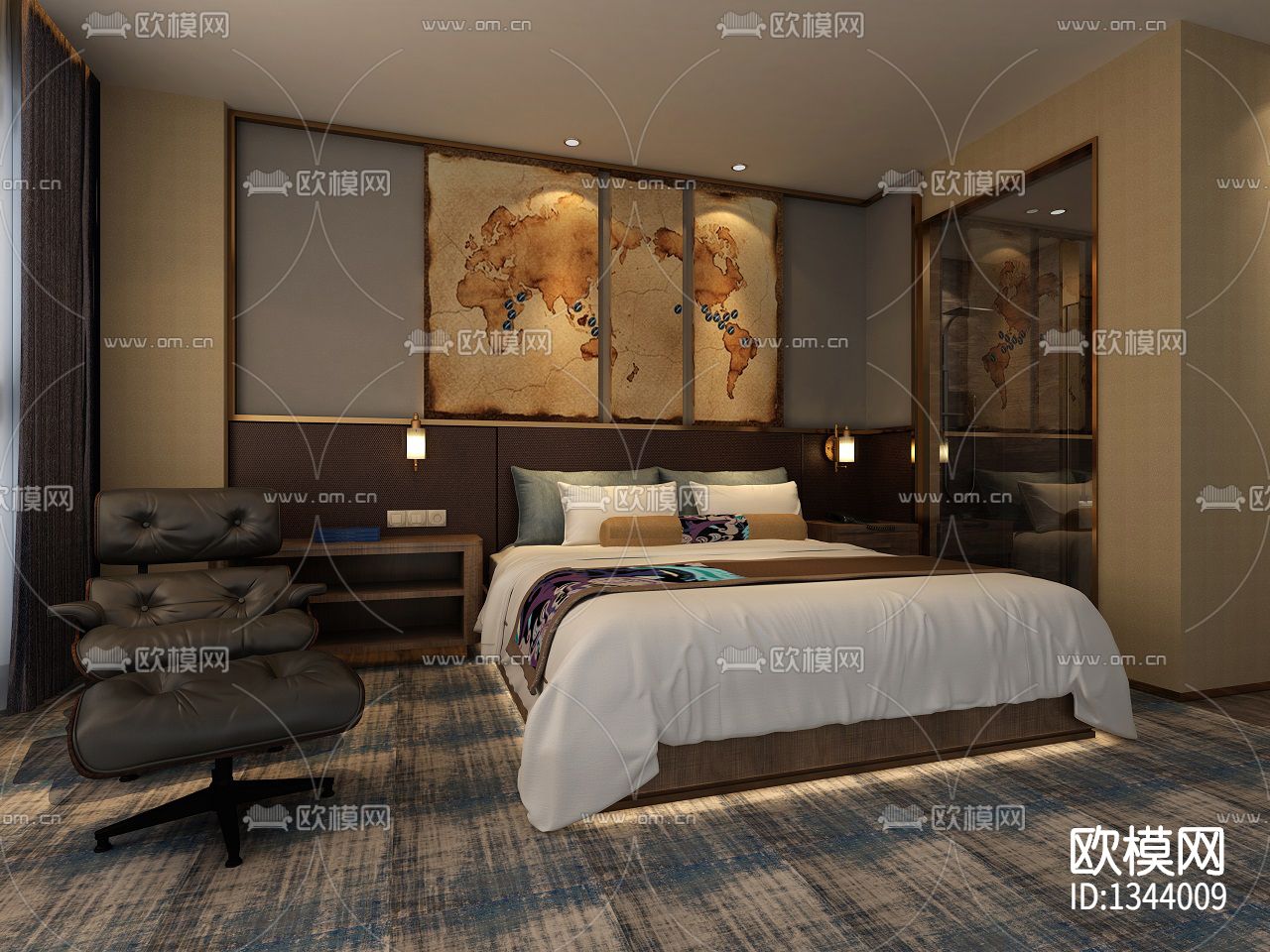 酒店cad施工图下载（渲染图1）