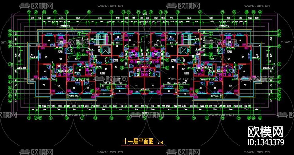 高層建筑cad施工圖下載(渲染圖4)