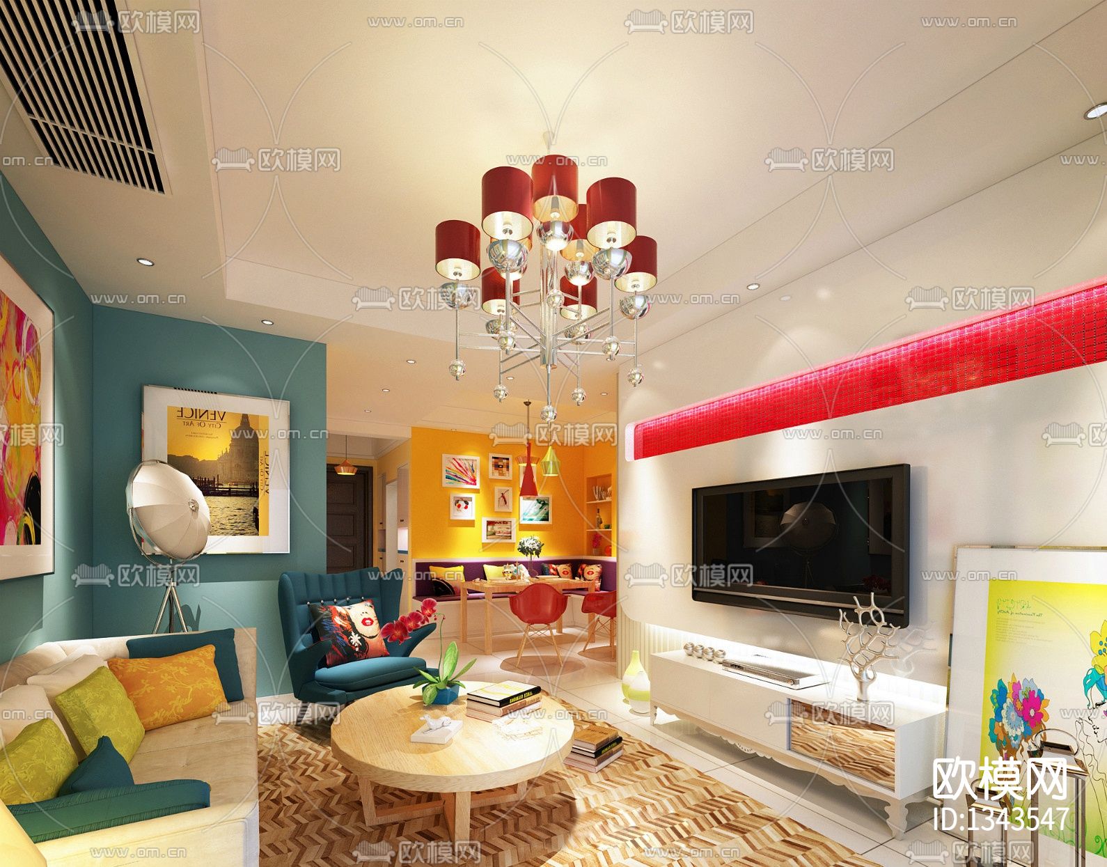 炫彩家装cad施工图下载（渲染图1）