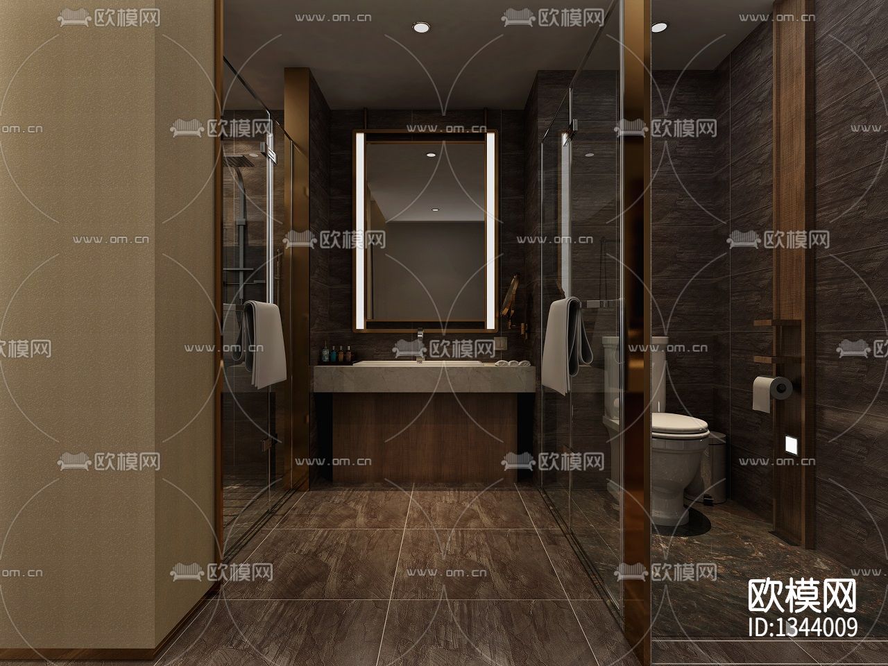 酒店cad施工图下载（渲染图2）