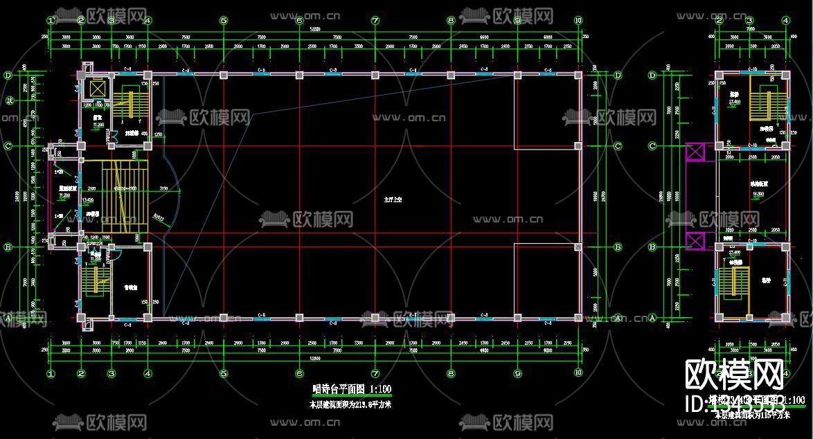 教堂cad施工图下载（渲染图3）